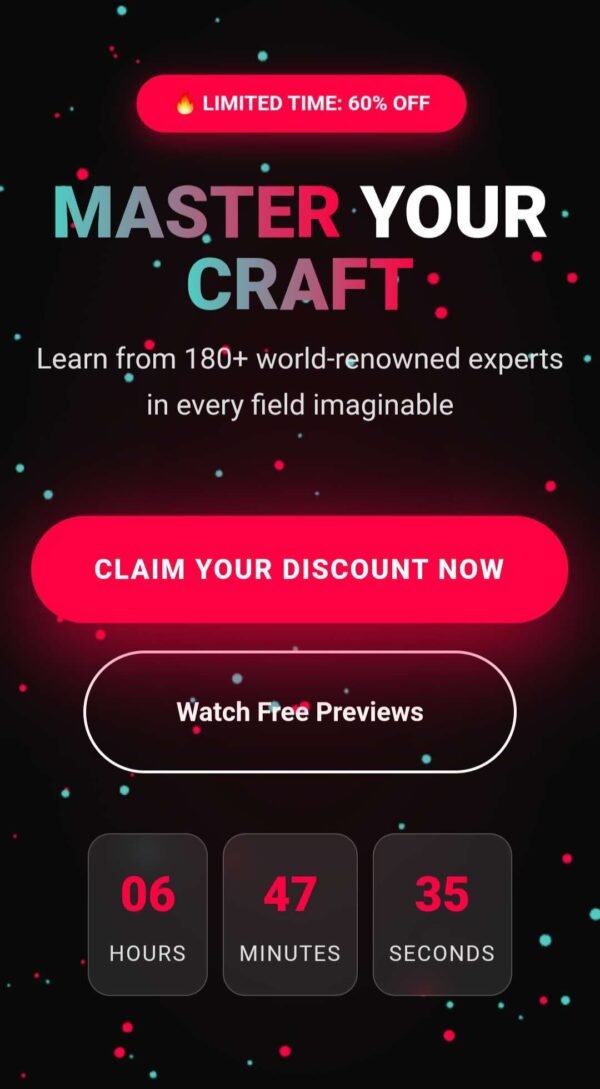 High-Converting Affiliate Offer Landing Page - Countdown Timer & Particle Effects